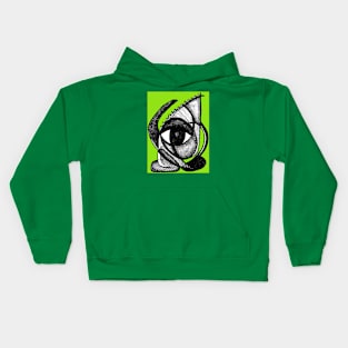 "I see you" - African Symbolic Surrealist Art - Green Kids Hoodie